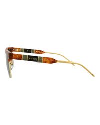 Gucci Mens Square/Rectangle Havana Havana Green Fashion Designer Eyewear