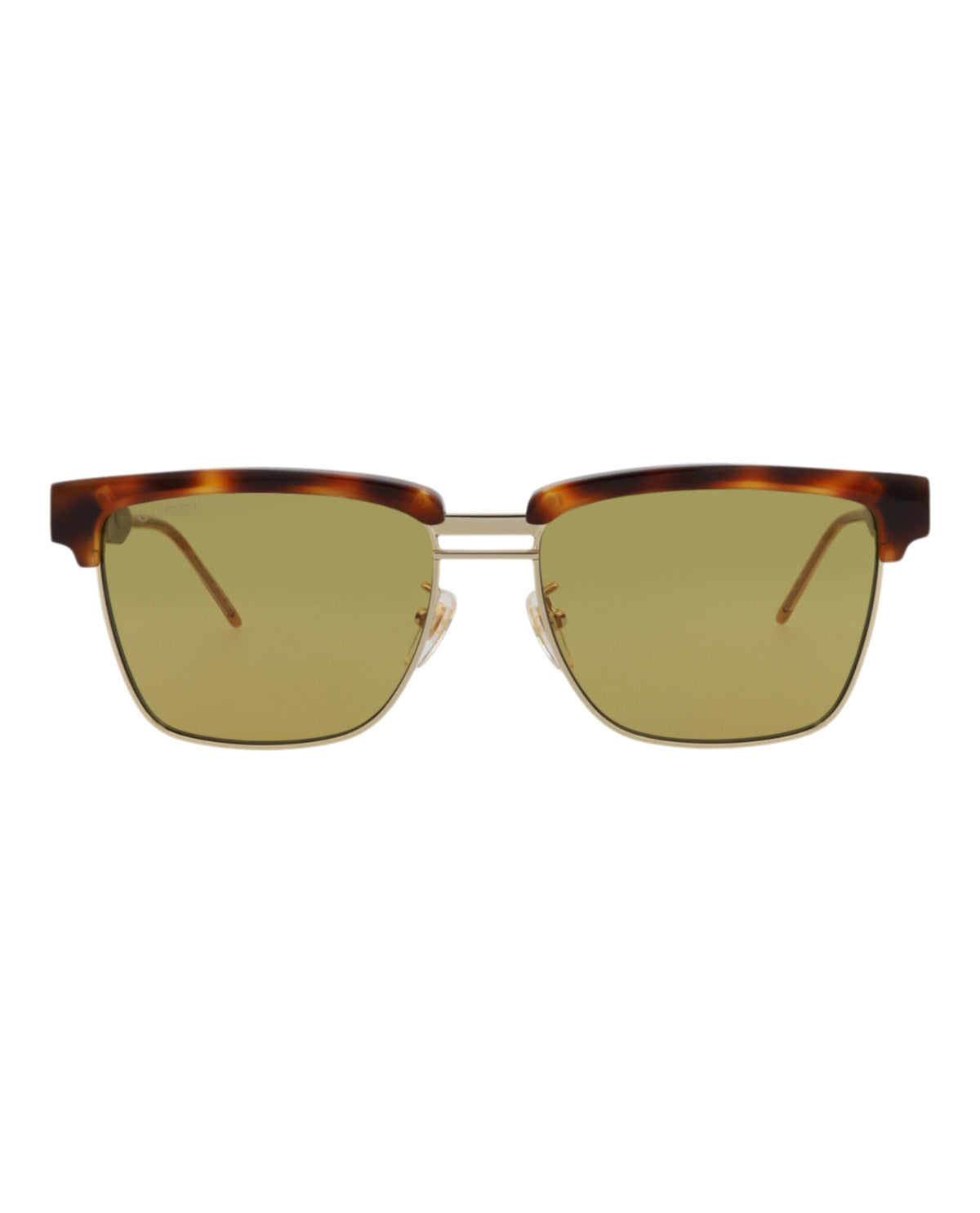 Gucci Mens Square/Rectangle Havana Havana Brown Fashion Designer Eyewear