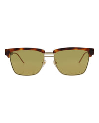 Gucci Mens Square/Rectangle Havana Havana Brown Fashion Designer Eyewear