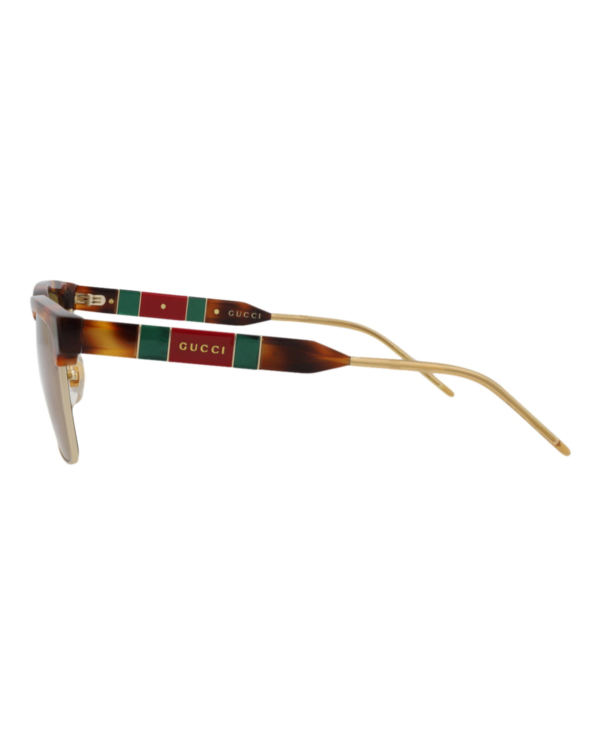 Gucci Mens Square/Rectangle Havana Havana Brown Fashion Designer Eyewear
