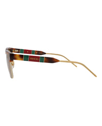 Gucci Mens Square/Rectangle Havana Havana Brown Fashion Designer Eyewear