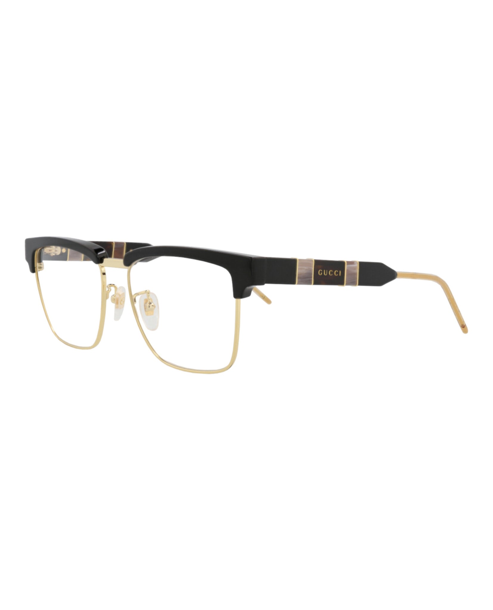 Gucci Mens Square/Rectangle Black Black Transparent Fashion Designer Eyewear