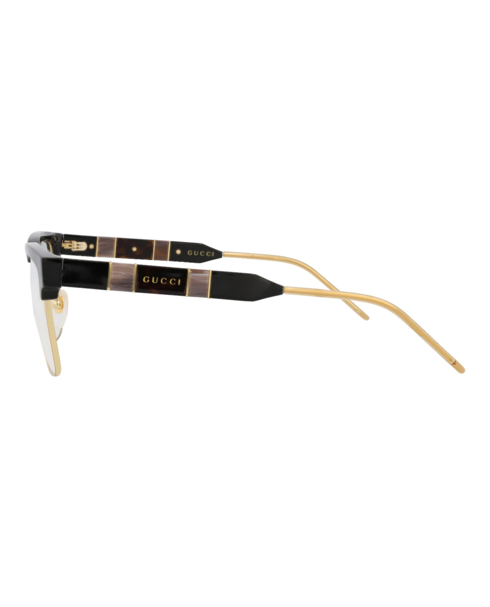 Gucci Mens Square/Rectangle Black Black Transparent Fashion Designer Eyewear