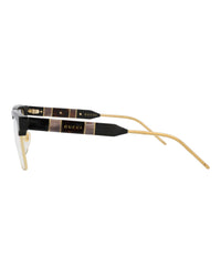 Gucci Mens Square/Rectangle Black Black Transparent Fashion Designer Eyewear