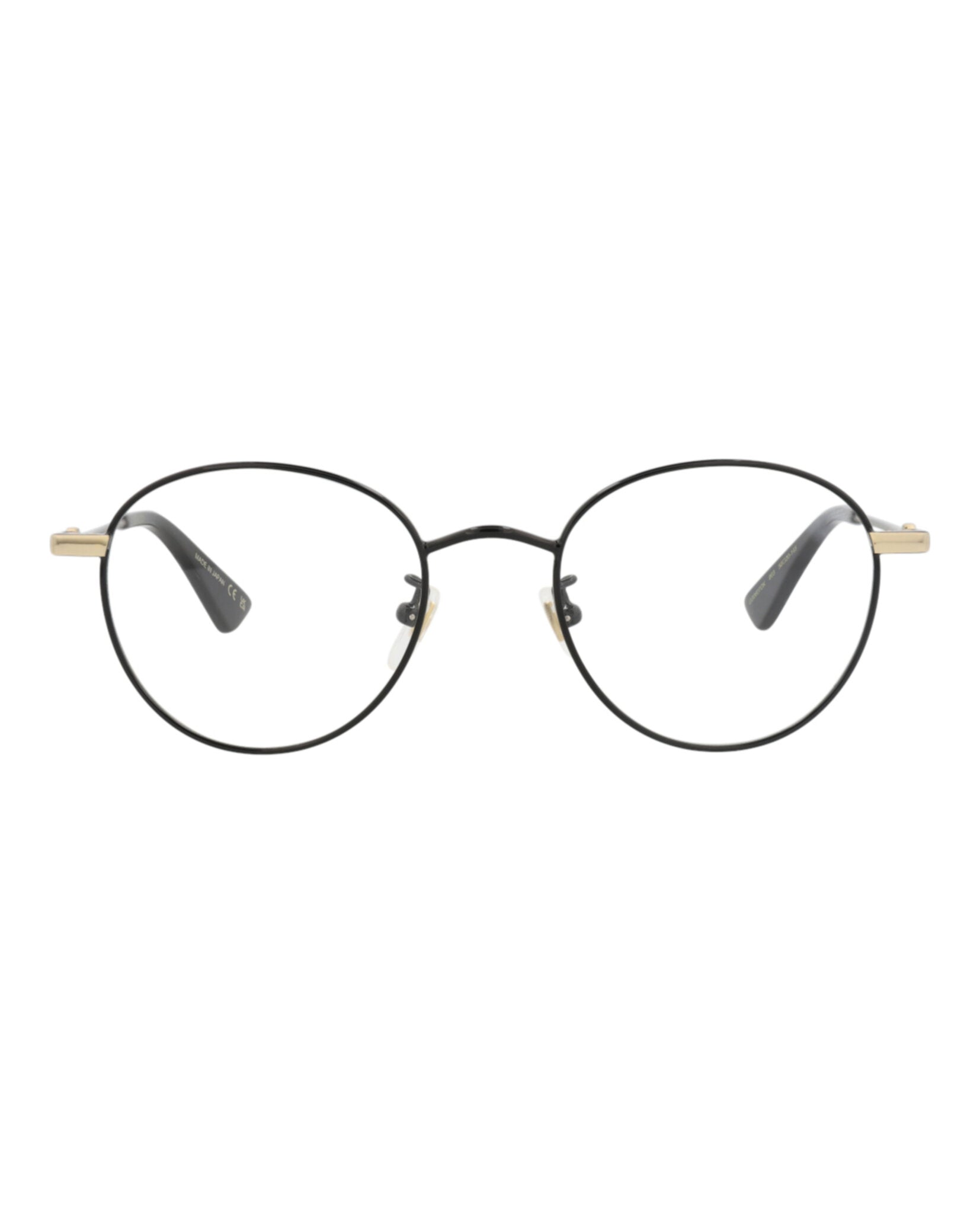 Gucci Unisex Round/Oval Black Gold Transparent Fashion Designer Eyewear