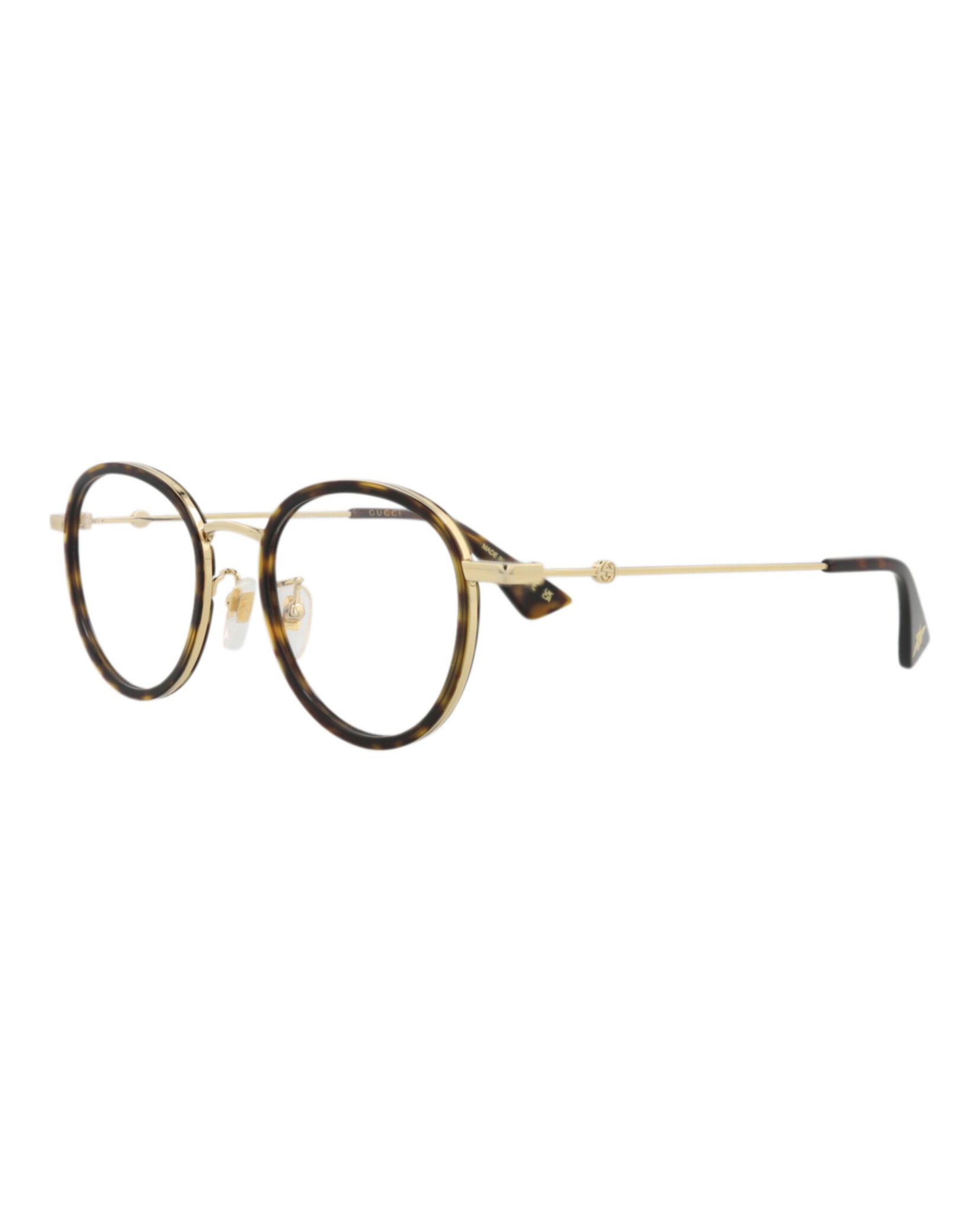 Gucci Gucci Unisex Round/Oval Havana Gold Transparent Fashion Designer Eyewear