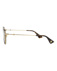 Gucci Gucci Unisex Round/Oval Havana Gold Transparent Fashion Designer Eyewear