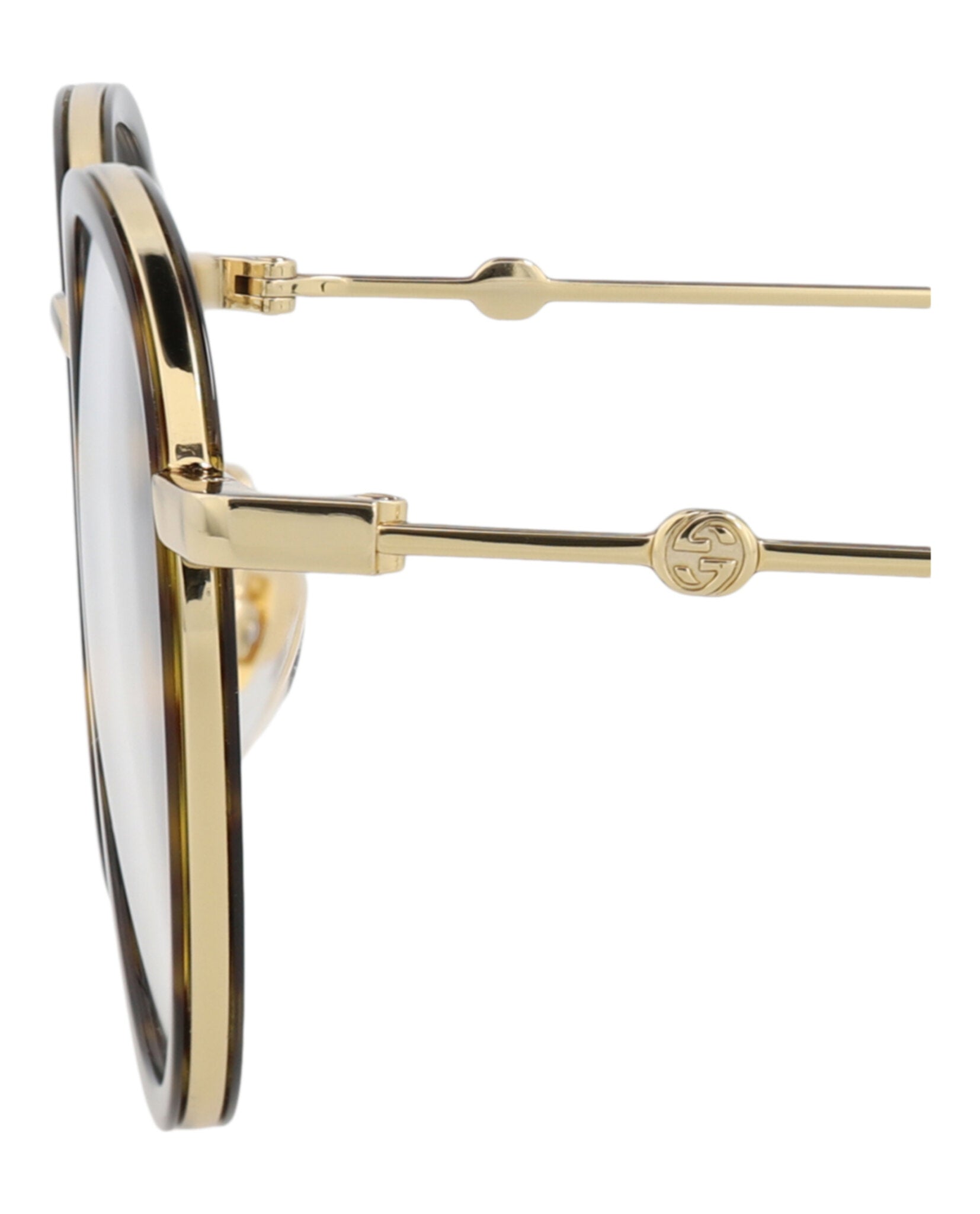 Gucci Gucci Unisex Round/Oval Havana Gold Transparent Fashion Designer Eyewear
