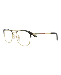 Gucci Gucci Mens Square/Rectangle Black Gold Transparent Fashion Designer Eyewear