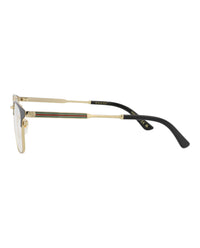 Gucci Gucci Mens Square/Rectangle Black Gold Transparent Fashion Designer Eyewear