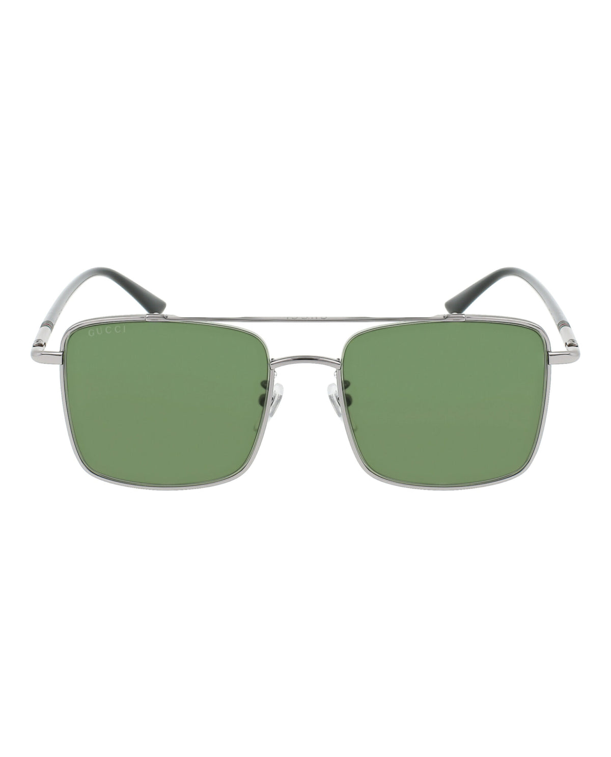 Gucci Gucci Mens Square/Rectangle Ruthenium Black Green Fashion Designer Eyewear