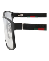 Gucci Mens Square/Rectangle Black Black Transparent Fashion Designer Eyewear