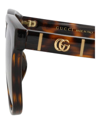 Gucci Gucci Mens Square/Rectangle Havana Havana Green Fashion Designer Eyewear