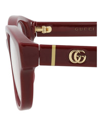 Gucci Gucci Womens Square/Rectangle Burgundy Burgundy Transparent Fashion Designer Eyewear