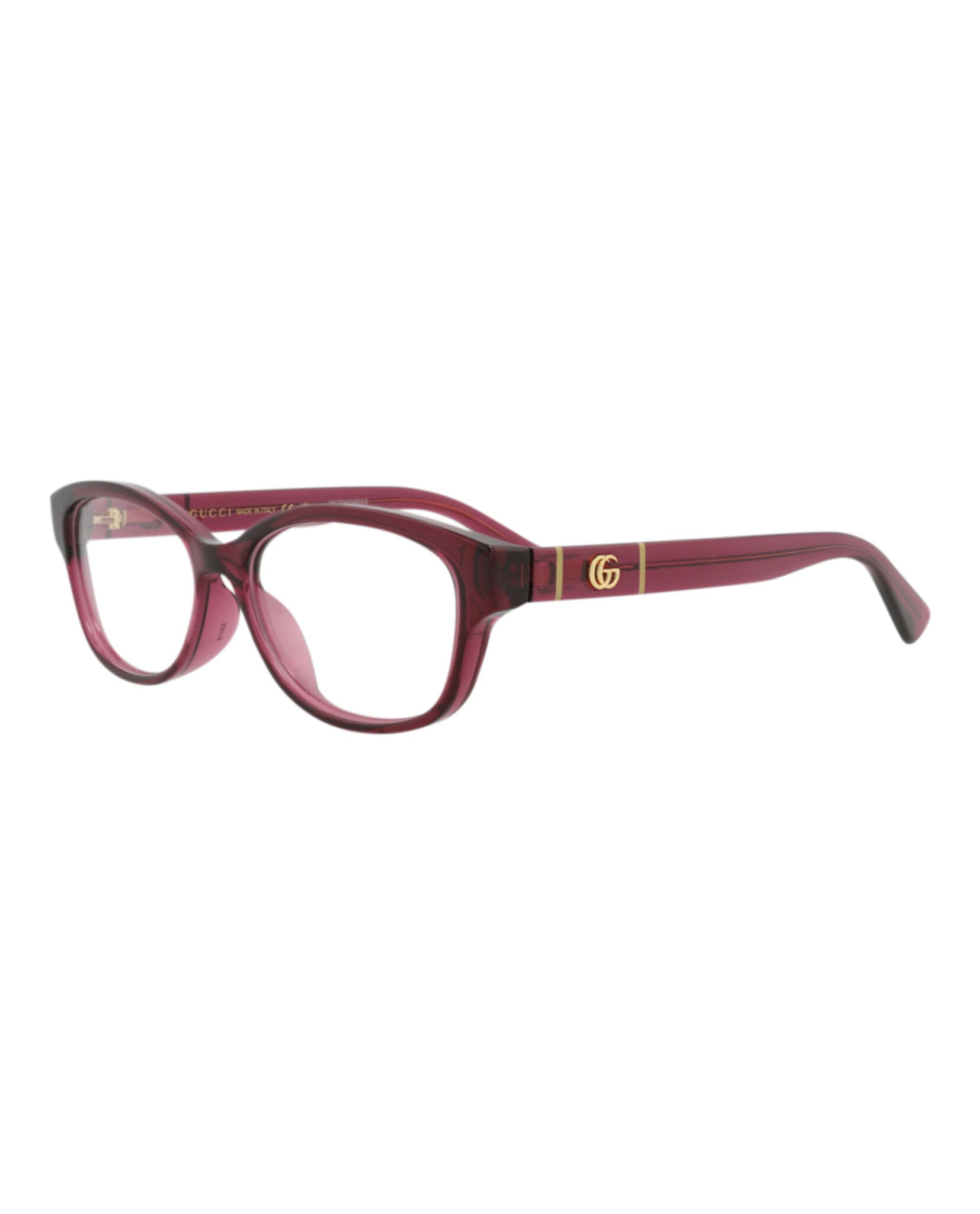 Gucci Gucci Womens Square/Rectangle Burgundy Burgundy Transparent Fashion Designer Eyewear