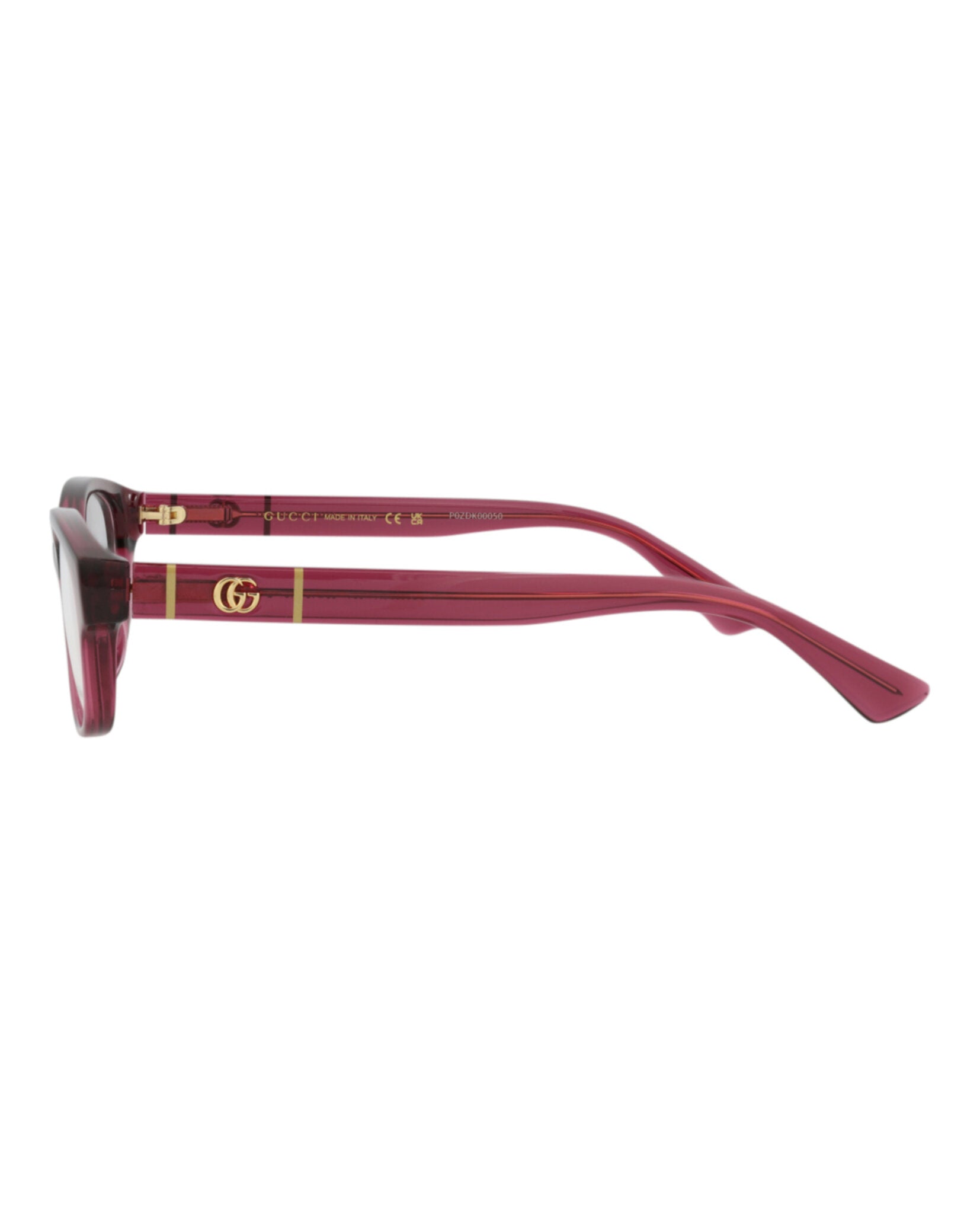 Gucci Gucci Womens Square/Rectangle Burgundy Burgundy Transparent Fashion Designer Eyewear