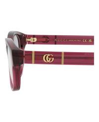 Gucci Gucci Womens Square/Rectangle Burgundy Burgundy Transparent Fashion Designer Eyewear