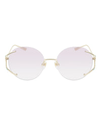 Gucci Womens Round/Oval Gold Gold Violet Fashion Designer Eyewear