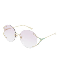 Gucci Womens Round/Oval Gold Gold Violet Fashion Designer Eyewear