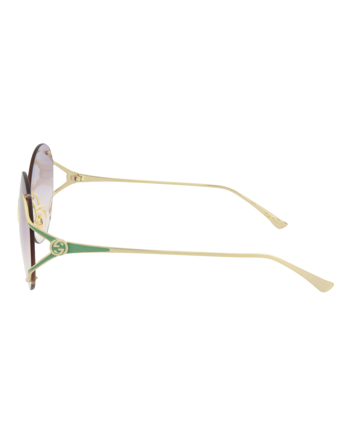 Gucci Womens Round/Oval Gold Gold Violet Fashion Designer Eyewear
