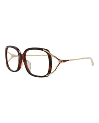 Gucci Womens Square/Rectangle Havana Gold Transparent Fashion Designer Eyewear