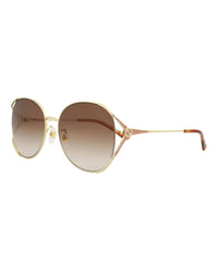 Gucci Womens Round/Oval Gold Gold Brown Fashion Designer Eyewear