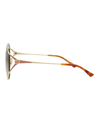 Gucci Womens Round/Oval Gold Gold Brown Fashion Designer Eyewear