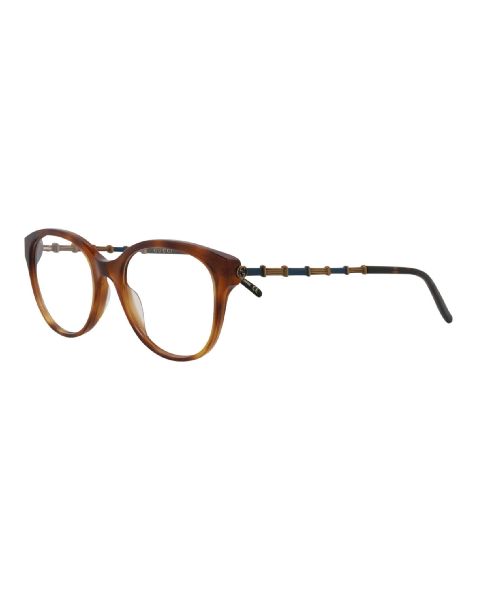 Gucci Womens Cat Eye Havana Gold Transparent Fashion Designer Eyewear