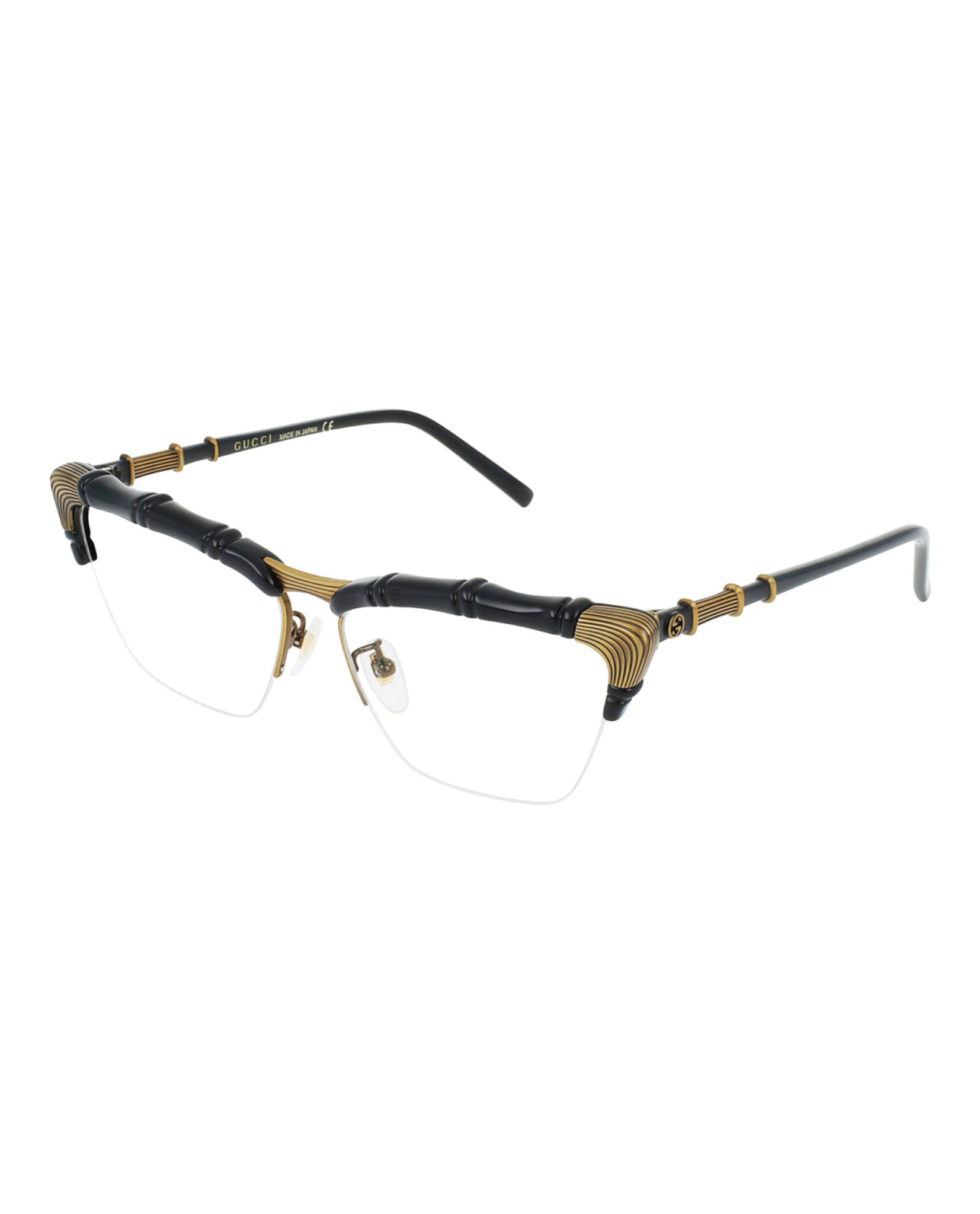 Gucci Womens Cat Eye Black Black Transparent Fashion Designer Eyewear