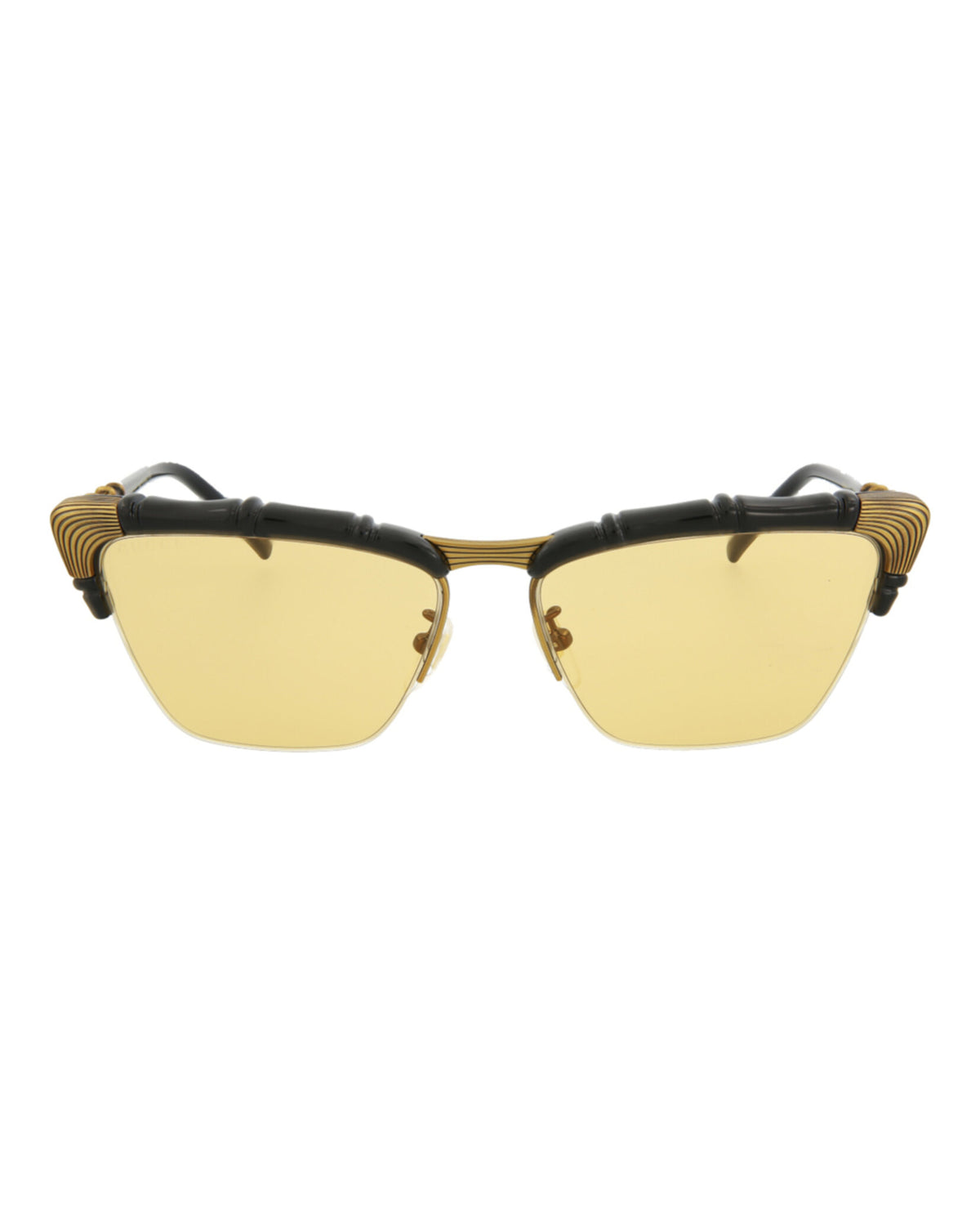 Gucci Womens Cat Eye Black Black Yellow Fashion Designer Eyewear