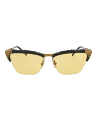 Gucci Womens Cat Eye Black Black Yellow Fashion Designer Eyewear