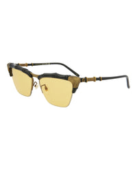 Gucci Womens Cat Eye Black Black Yellow Fashion Designer Eyewear