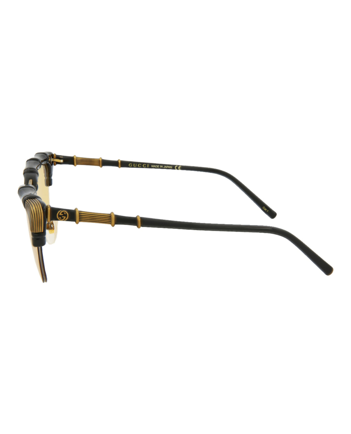 Gucci Womens Cat Eye Black Black Yellow Fashion Designer Eyewear