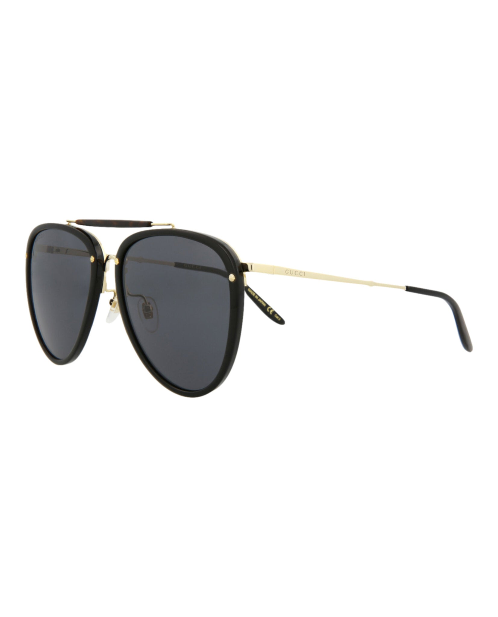Gucci Mens Aviator Black Gold Grey Fashion Designer Eyewear