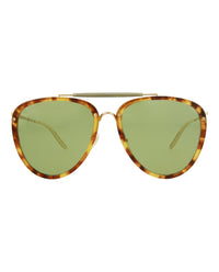 Gucci Mens Aviator Havana Gold Green Fashion Designer Eyewear