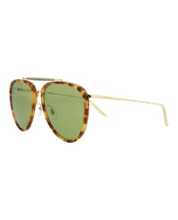 Gucci Mens Aviator Havana Gold Green Fashion Designer Eyewear