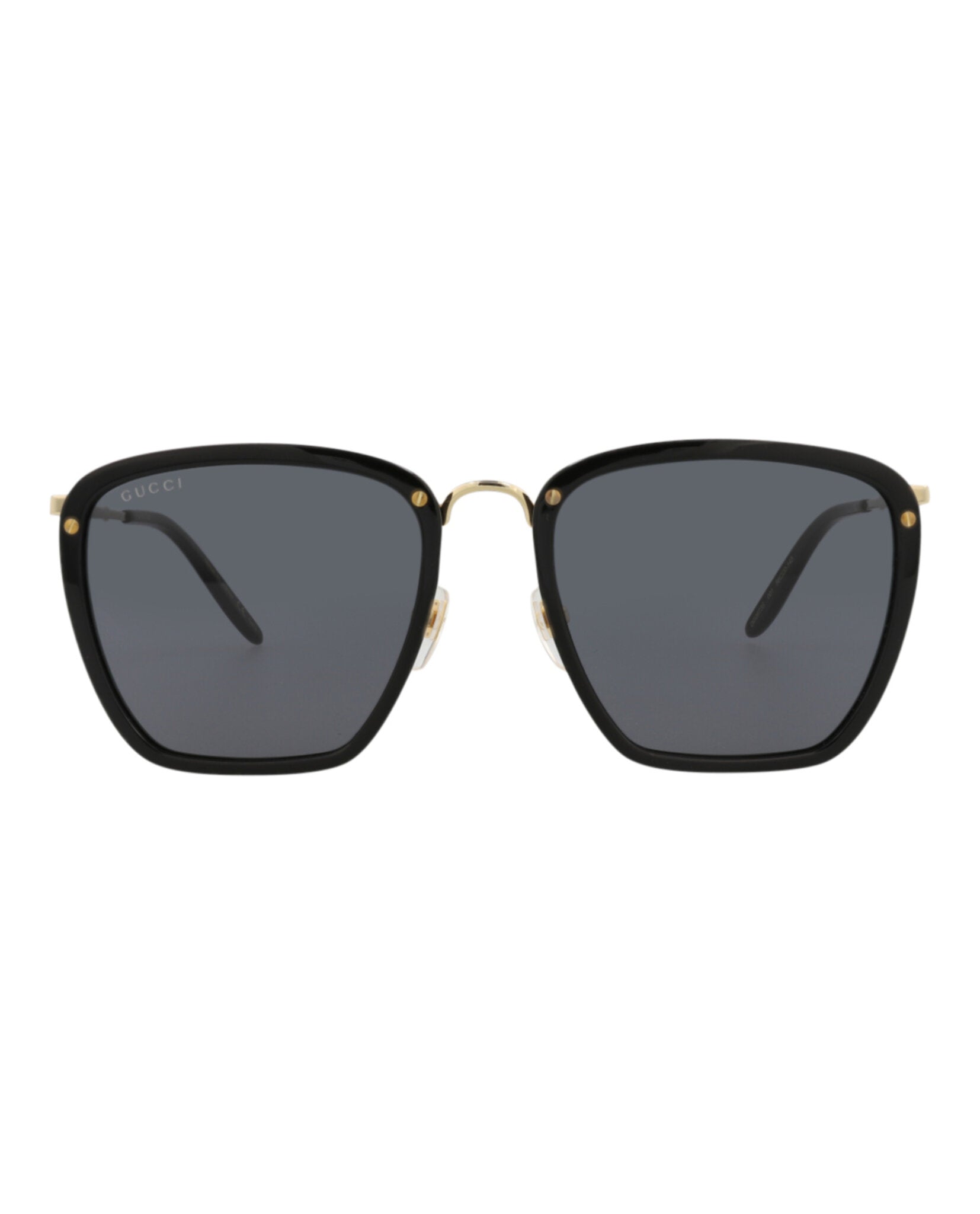 Gucci Mens Square/Rectangle Black Gold Grey Fashion Designer Eyewear