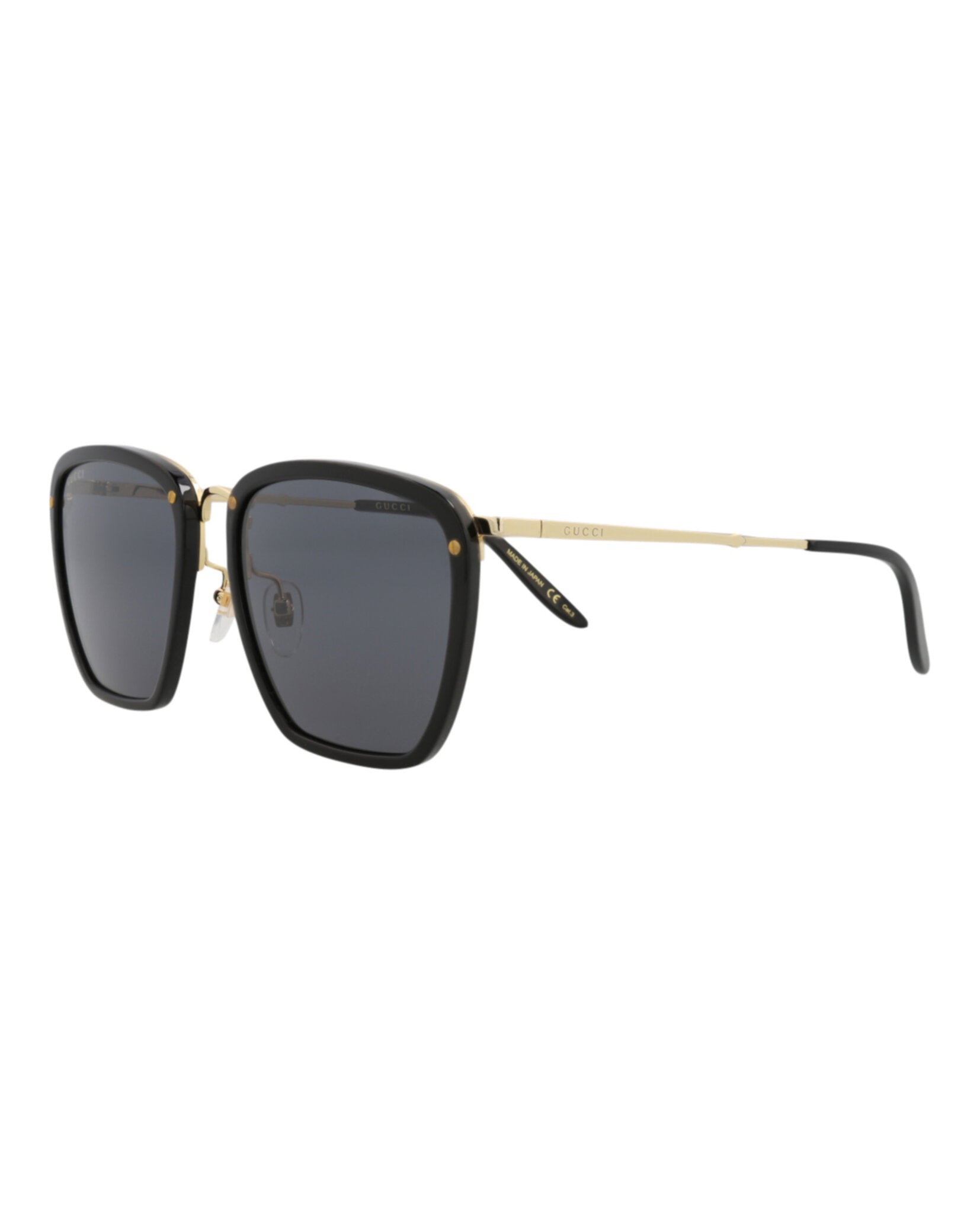 Gucci Mens Square/Rectangle Black Gold Grey Fashion Designer Eyewear