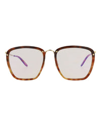 Gucci Mens Square/Rectangle Havana Gold Yellow Fashion Designer Eyewear