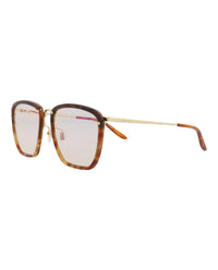 Gucci Mens Square/Rectangle Havana Gold Yellow Fashion Designer Eyewear
