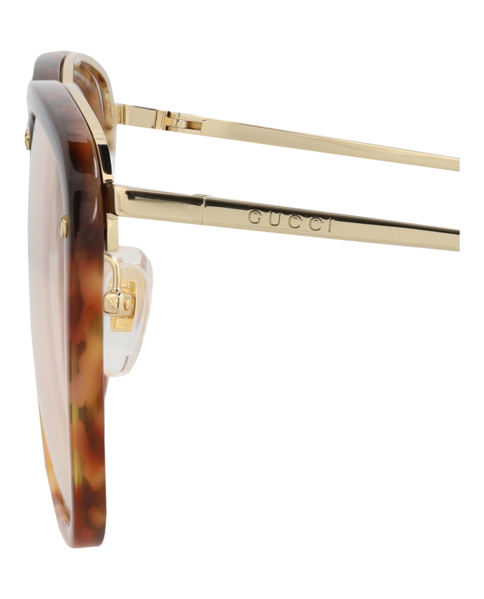 Gucci Mens Square/Rectangle Havana Gold Yellow Fashion Designer Eyewear