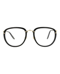 Gucci Gucci Mens Square/Rectangle Black Gold Transparent Fashion Designer Eyewear