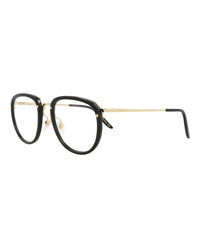 Gucci Gucci Mens Square/Rectangle Black Gold Transparent Fashion Designer Eyewear