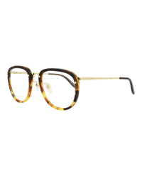 Gucci Mens Square/Rectangle Havana Gold Transparent Fashion Designer Eyewear