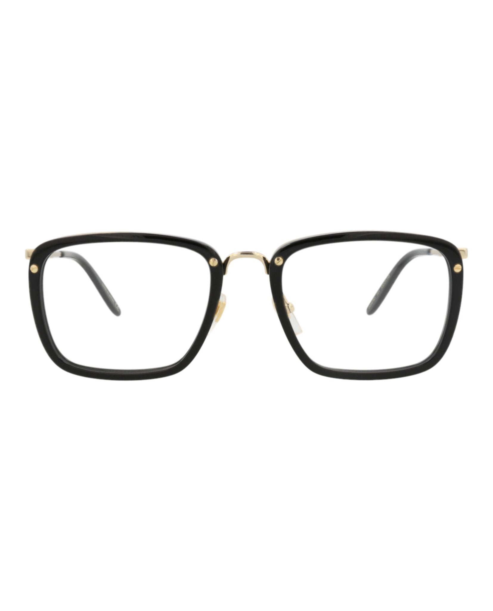 Gucci Gucci Mens Square/Rectangle Black Gold Transparent Fashion Designer Eyewear