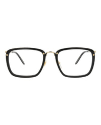 Gucci Gucci Mens Square/Rectangle Black Gold Transparent Fashion Designer Eyewear
