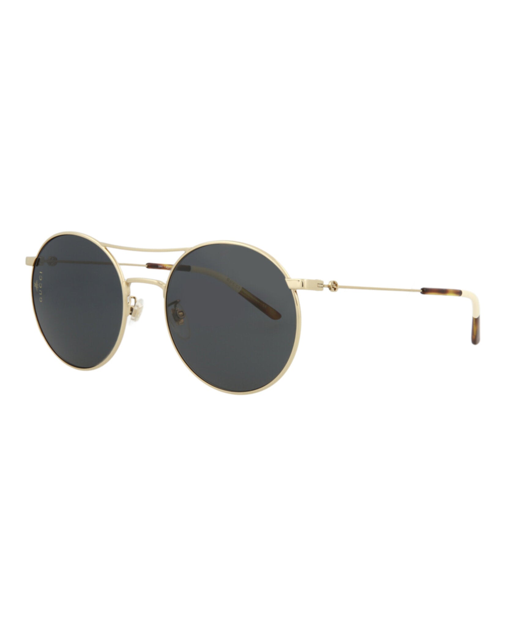 Gucci Gucci Womens Round/Oval Gold Gold Grey Fashion Designer Eyewear