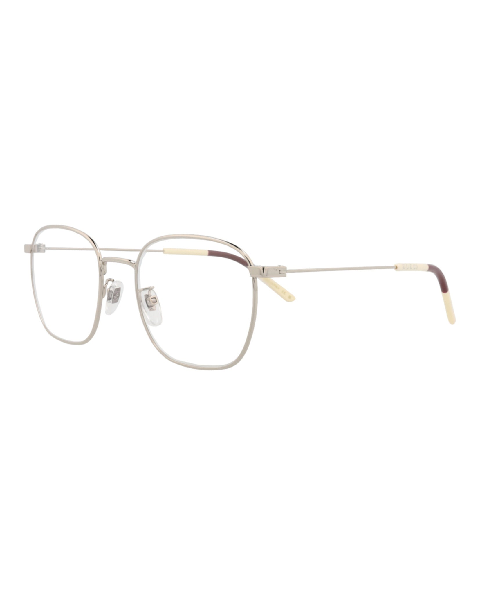 Gucci Gucci Mens Square/Rectangle Silver Silver Transparent Fashion Designer Eyewear