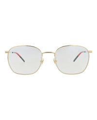 Gucci Mens Square/Rectangle Gold Gold Transparent Fashion Designer Eyewear