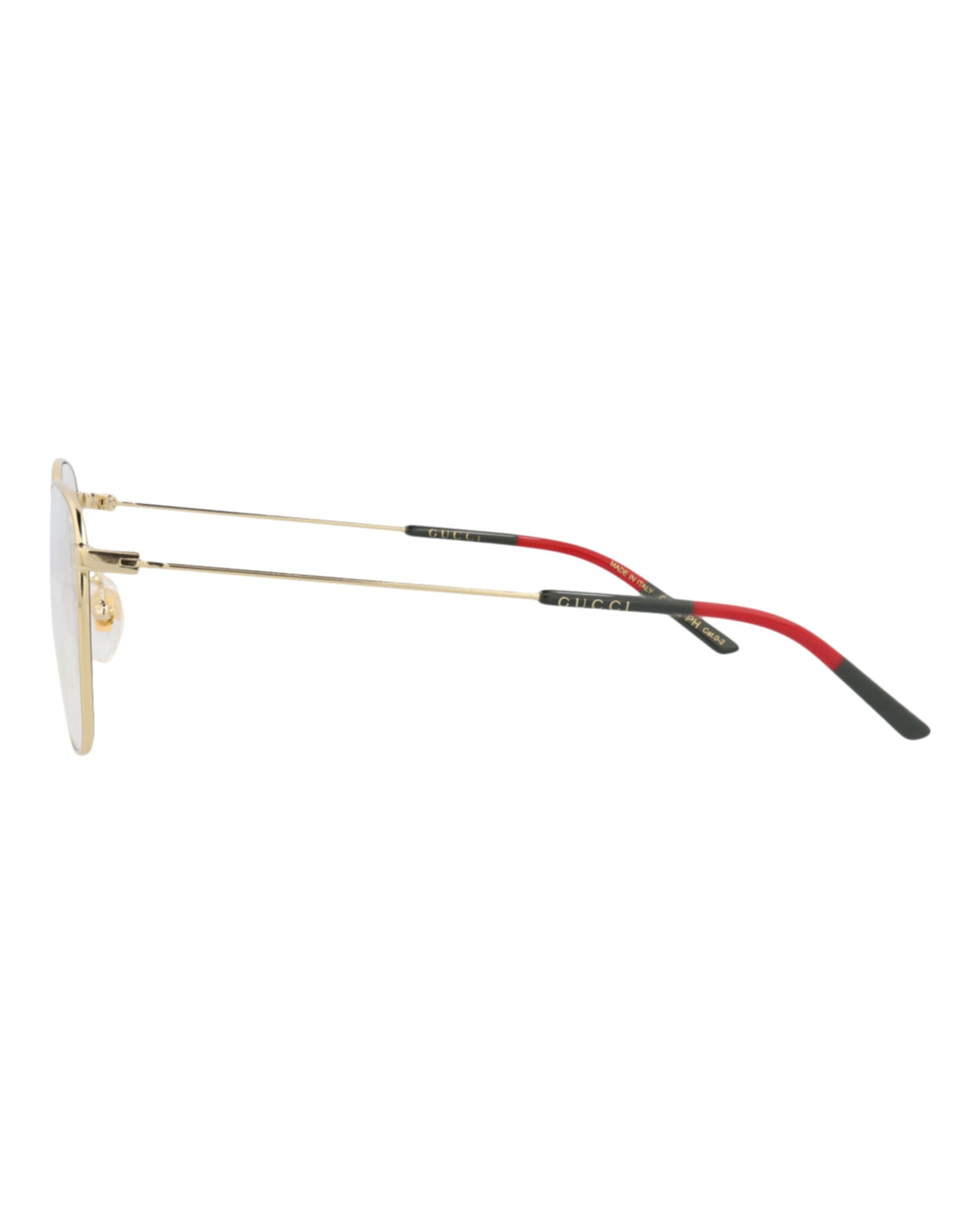 Gucci Mens Square/Rectangle Gold Gold Transparent Fashion Designer Eyewear
